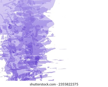 Vector Brush Stroke. Abstract Fluid Splash. Watercolor Textured Background.  Isolated Splash on White Backdrop. Sale Banner Brushstroke. Violet Purple Gradient Paintbrush.