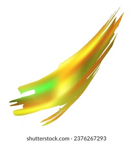 Vector Brush Stroke. Abstract Fluid Splash. Fortuna Gold and Yellow Watercolor Textured Background.  Sale Banner Brushstroke. Isolated Splash on White Backdrop. Gradient Paintbrush.