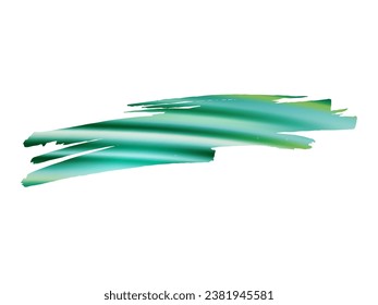 Vector Brush Stroke. Abstract Fluid Splash. Sale Banner Brushstroke. Gradient Paintbrush. Watercolor Textured Background.  Isolated Splash on White Backdrop. Green and Teal