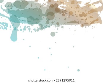 Image vectorielle Barrage de brosse. Splash Abstrait Fluide. Vendre Bannière Brushstroke. Brosse à peinture dégradante. Planche Isolée sur Fond Blanc. Arrière-Plan Texture À L'aquarelle.  Blue et Indigo