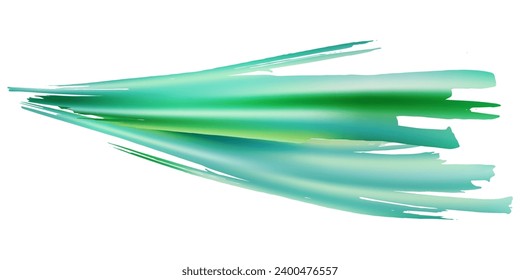 Vector Brush Stroke. Abstract Fluid Splash. Gradient Paintbrush. Sale Banner Brushstroke. Watercolor Textured Background.  Isolated Splash on White Backdrop. Green and Teal
