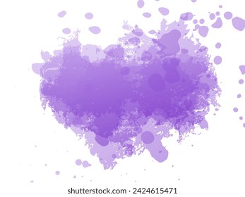 Vector Brush Stroke. Abstract Fluid Splash. Violet Purple Watercolor Textured Background.  Gradient Paintbrush. Isolated Splash on White Backdrop. Sale Banner Brushstroke.