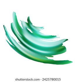 Vector Brush Stroke. Abstract Fluid Splash. Isolated Splash on White Backdrop. Sale Banner Brushstroke. Watercolor Textured Background.  Gradient Paintbrush. Green and Teal