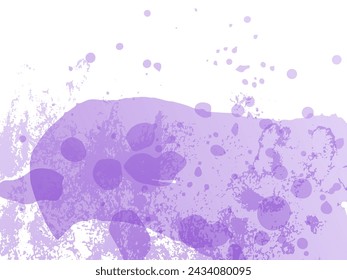 Vector Brush Stroke. Abstract Fluid Splash. Isolated Splash on White Backdrop. Watercolor Textured Background.  Gradient Paintbrush. Sale Banner Brushstroke. Violet Purple