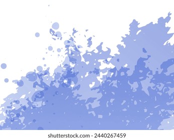 Vector Brush Stroke. Abstract Fluid Splash. Watercolor Textured Background.  Sale Banner Brushstroke. Gradient Paintbrush. Blue and Indigo Isolated Splash on White Backdrop.