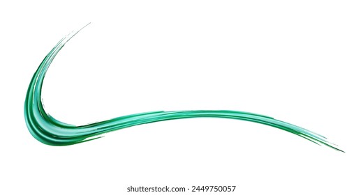 Vector Brush Stroke. Abstract Fluid Splash. Green and Teal Gradient Paintbrush. Watercolor Textured Background.  Sale Banner Brushstroke. Isolated Splash on White Backdrop.