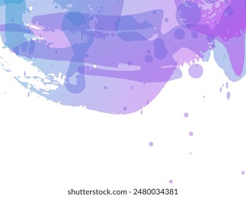 Vector Brush Stroke. Abstract Fluid Splash. Sale Banner Brushstroke. Blue and Indigo Watercolor Textured Background.  Isolated Splash on White Backdrop. Gradient Paintbrush.
