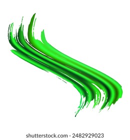 Vector Brush Stroke. Abstract Fluid Splash. Isolated Splash on White Backdrop. Watercolor Textured Background.  Gradient Paintbrush. Green and Teal Sale Banner Brushstroke.