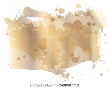 Vector Brush Stroke. Abstract Fluid Splash. Gradient Paintbrush. Sale Banner Brushstroke. Watercolor Textured Background.  Gold Orange Isolated Splash on White Backdrop.