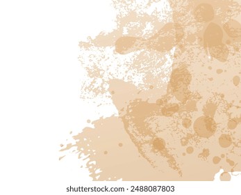 Vector Brush Stroke. Abstract Fluid Splash. Isolated Splash on White Backdrop. Sale Banner Brushstroke. Watercolor Textured Background.  Gradient Paintbrush. Gold Orange