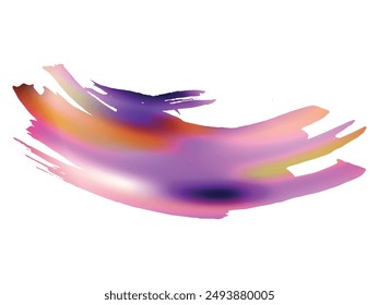 Vector Brush Stroke. Abstract Fluid Splash. Gradient Paintbrush. Isolated Splash on White Backdrop. Watercolor Textured Background.  Pink and Purple Sale Banner Brushstroke.