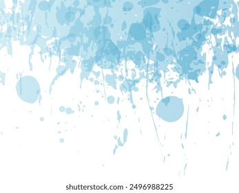 Coup De Brosse Image vectorielle. Éclaboussures De Fluide D'Abstrait. Éclaboussure isolée sur fond blanc. Pinceau dégradé. Vente Bannière Brushstroke. Arrière-Plan Texturé À L'Aquarelle.  Bleu et indigo