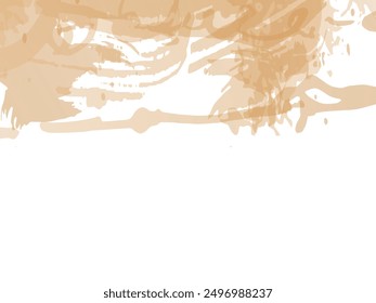 Vector Brush Stroke. Abstract Fluid Splash. Gold Orange Watercolor Textured Background.  Sale Banner Brushstroke. Gradient Paintbrush. Isolated Splash on White Backdrop.