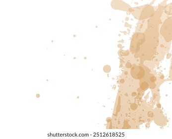 Coup De Brosse Image vectorielle. Éclaboussures De Fluide D'Abstrait. Vente Bannière Brushstroke. Pinceau Orange Dégradé Doré. Arrière-Plan Texturé À L'Aquarelle.  Éclaboussure isolée sur fond blanc.