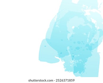 Vector Brush Stroke. Abstract Fluid Splash. Blue and Indigo Isolated Splash on White Backdrop. Gradient Paintbrush. Watercolor Textured Background.  Sale Banner Brushstroke.