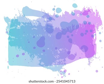 Vector Brush Stroke. Abstract Fluid Splash. Isolated Splash on White Backdrop. Watercolor Textured Background.  Blue and Indigo Gradient Paintbrush. Sale Banner Brushstroke.