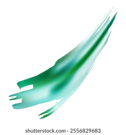 Vector Brush Stroke. Abstract Fluid Splash. Gradient Paintbrush. Watercolor Textured Background.  Green and Teal Isolated Splash on White Backdrop. Sale Banner Brushstroke.