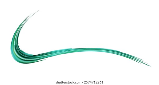 Vector Brush Stroke. Abstract Fluid Splash. Green and Teal Gradient Paintbrush. Sale Banner Brushstroke. Watercolor Textured Background.  Isolated Splash on White Backdrop.