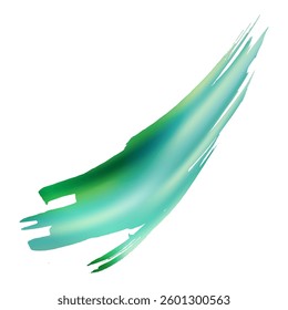 Vector Brush Stroke. Abstract Fluid Splash. Sale Banner Brushstroke. Isolated Splash on White Backdrop. Gradient Paintbrush. Watercolor Textured Background.  Green and Teal