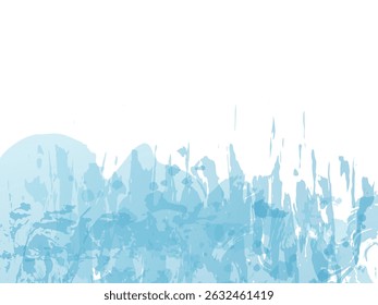 Coup De Brosse Image vectorielle. Éclaboussures De Fluide D'Abstrait. Pinceau dégradé. Éclaboussure isolée sur fond blanc. Vente Bannière Brushstroke. Arrière-Plan Texturé À L'Aquarelle.  Bleu et indigo