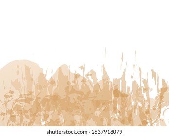 Vector Brush Stroke. Abstract Fluid Splash. Gold Orange Watercolor Textured Background.  Gradient Paintbrush. Sale Banner Brushstroke. Isolated Splash on White Backdrop.