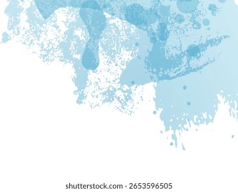 Carrera de cepillo de Vector. Salpicadura de fluido Abstractas. Venta Anuncio Brushstroke. Salpicadura aislada sobre fondo blanco. Pincel degradado azul e índigo. Fondo texturizado de acuarela. 