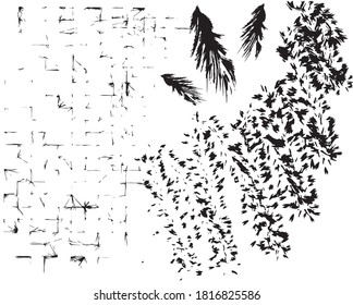 Vector brush stroke abstract oil paint texture element
