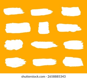 Pincelada de Vector con textura de acrílico y salpicadura dibujado boceto de arte abstracto conjunto de fondo Pinceladas de línea diagonal Pintura de marco ancho y delgado Textura sucia Black Circle


