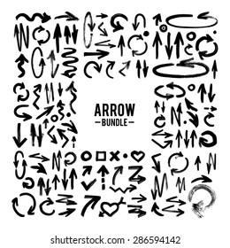 Vector Brush Stroke ARROW Collection Vector Hand-painted Brush Stroke Arrows Collection