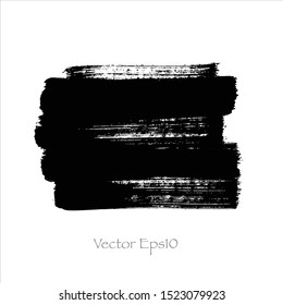 Vector brush stroke black watercolor.paint ink background.