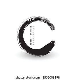 Vector brush stroke circle. Grunge abstract background for banner, label and logo design.