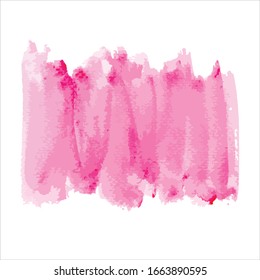 Vector brush stroke color pink abstract watercolor background.