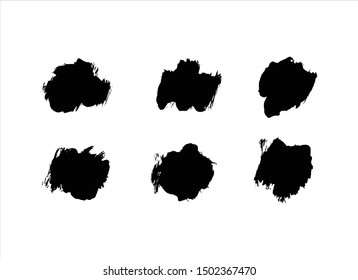 vector brush stroke color set black watercolor graffiti creative illustration.