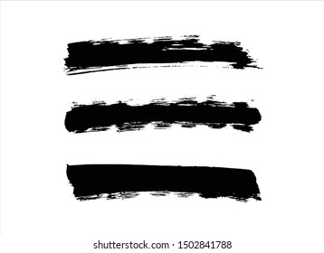 vector brush stroke color set black watercolor graffiti illustration.