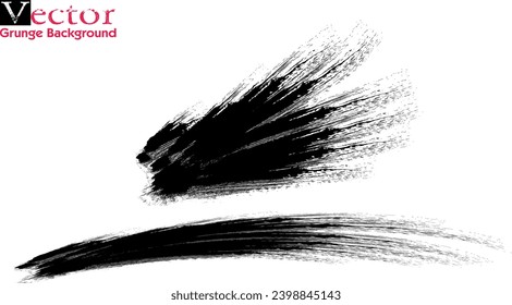 Estroque del pincel del vector. Trazo de pincel seco curvo. Elemento de diseño texturizado de grunge Distress. Estroque de pincel negro.eps8