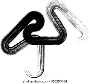 Vector Brush Stroke . Curved Dry Brush Stroke . Grunge Distress Textured Design Element . Black Painted Brush Stroke . Used As Banner , Infographic , Template , Logo .