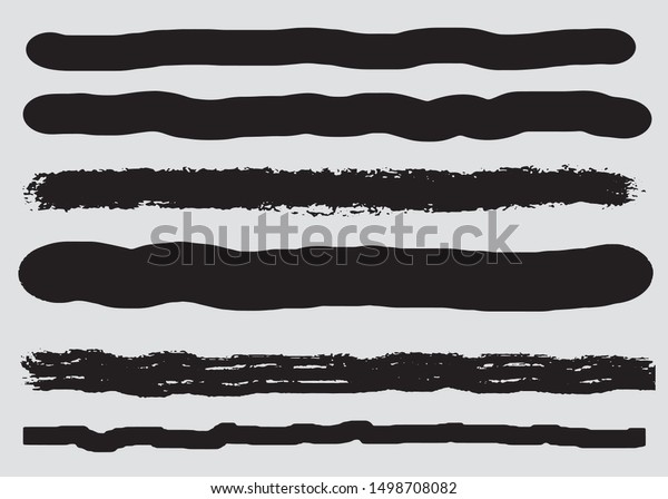 Vector brush Stroke. Brush effects. Black wavy\
lines Dividers Strokes. Design Elements. grunge effect Hand drawing\
texture