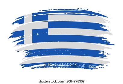 Vector brush stroke flag of Greece.
