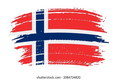 Vector brush stroke flag of Norway.