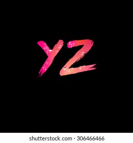 Vector Brush Stroke Font from Y to Z