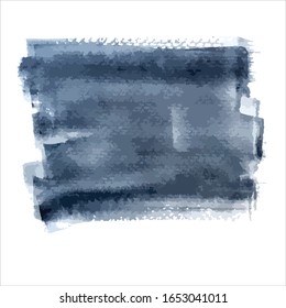 Vector brush stroke gray watercolor illustration.