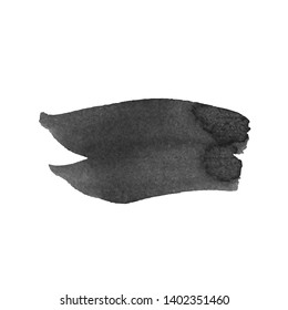 Vector Brush Stroke. Grunge Ink pen. Distressed quill. Black Modern Textured pen Stroke. Curls of a spiral drawn with ink by a sharp feather