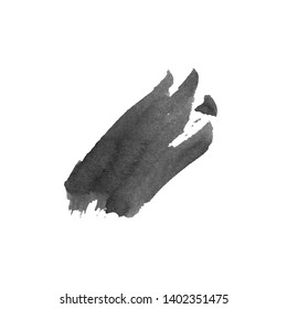 Vector Brush Stroke. Grunge Ink pen. Distressed quill. Black Modern Textured pen Stroke. Curls of a spiral drawn with ink by a sharp feather