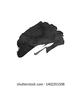 Vector Brush Stroke. Grunge Ink pen. Distressed quill. Black Modern Textured pen Stroke. Curls of a spiral drawn with ink by a sharp feather