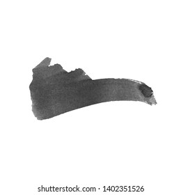 Vector Brush Stroke. Grunge Ink pen. Distressed quill. Black Modern Textured pen Stroke. Curls of a spiral drawn with ink by a sharp feather