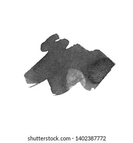 Vector Brush Stroke. Grunge Ink pen. Distressed quill. Black Modern Textured pen Stroke. Curls of a spiral drawn with ink by a sharp feather