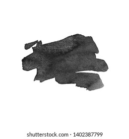 Vector Brush Stroke. Grunge Ink pen. Distressed quill. Black Modern Textured pen Stroke. Curls of a spiral drawn with ink by a sharp feather