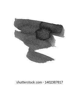 Vector Brush Stroke. Grunge Ink pen. Distressed quill. Black Modern Textured pen Stroke. Curls of a spiral drawn with ink by a sharp feather