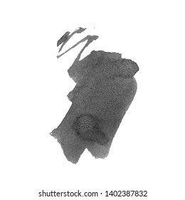 Vector Brush Stroke. Grunge Ink pen. Distressed quill. Black Modern Textured pen Stroke. Curls of a spiral drawn with ink by a sharp feather