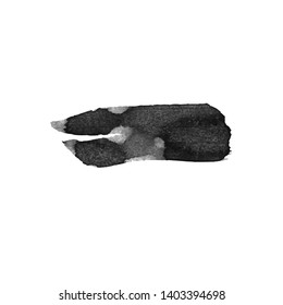 Vector Brush Stroke. Grunge Ink pen. Distressed quill. Black Modern Textured pen Stroke. Curls of a spiral drawn with ink by a sharp feather